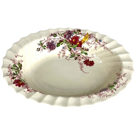 Copeland Spode Fairy Dell Vegetable Bowl Serving Dish Oval Swirl Made England - Picture 1 of 12